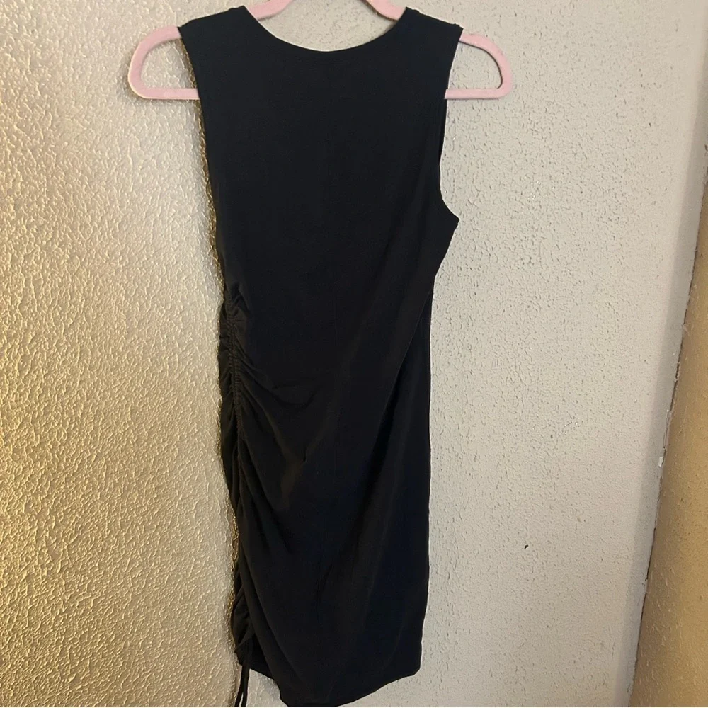 Lululemon Cinch It Dress Black Cotton Stretch Women's Sz 6 Casual Bodycon Cotton - Picture 4 of 6
